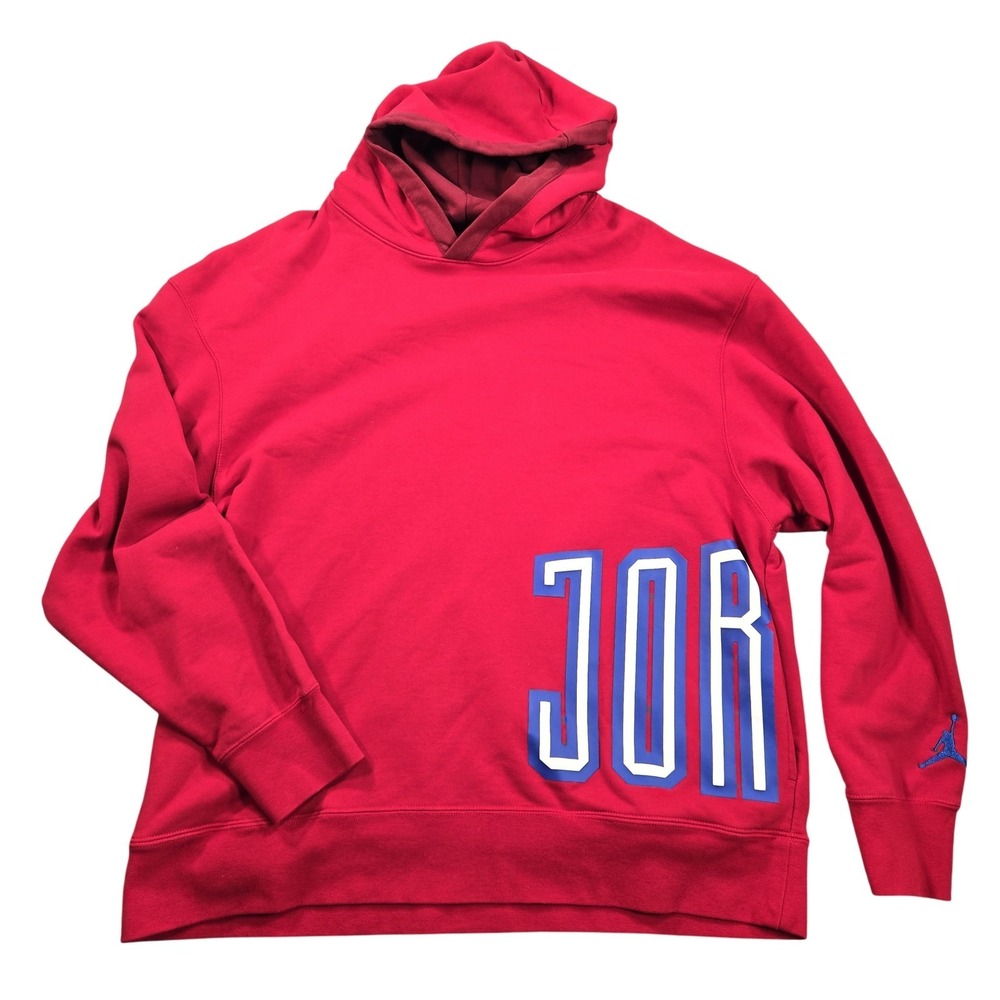 Jordan Hoodie Sweatshirt Mens 2XL Red Fleece Pullover JORDAN Graphic DV7724-687
